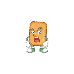 Biscuit cartoon character design with mad face