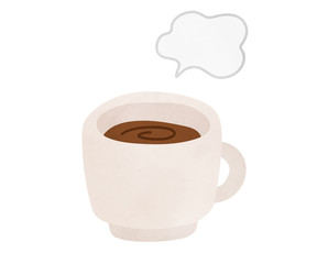 コーヒーの手描き風イラスト／ベクター／かわいい