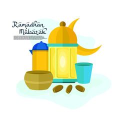 Element design for ramadhan mubarak flat illustraion