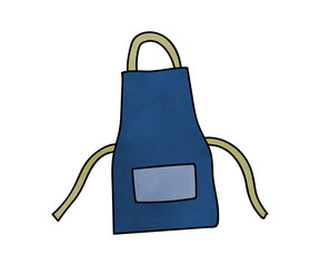 エプロンの手描きのイラスト／ベクター／シンプル／かわいい
