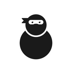 funny cute chubby fat ninja for mascot vector illustration design