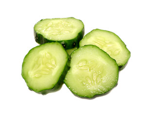A cucumber isolated on a white background. Healthy food.