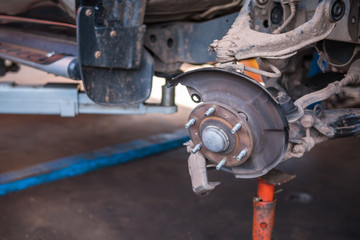 Car brake repair. Car service