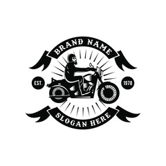 motorcycle club vintage badge logo design