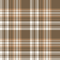 Plaid pattern seamless vector background. Brown check plaid for scarf, flannel shirt, blanket, duvet cover, or other autumn fashion or home textile design.