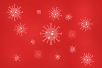 Coronavirus disease COVID-19 infection medical on red isolated. WHO respiratory influenza covid virus cells. New official name for Coronavirus disease named COVID-19. abstract background of viruses.