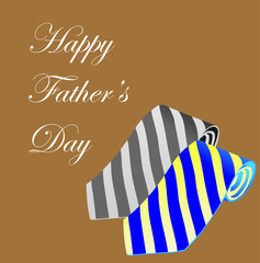happy father's day card with blue striped neckties