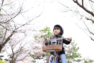 桜咲く　サイクリング