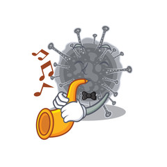 Talented musician of articulavirales cartoon design playing a trumpet