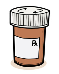 Drug bottle / cartoon vector and illustration, hand drawn style, isolated on white background.