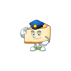 A dedicated Police officer of cheese cake mascot design style