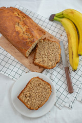 Healthy banana bread or cake for breakfast © A_Lein