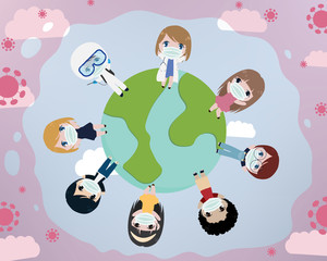 people world unity against corona virus covid-19 pandemic