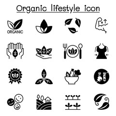 Organic lifestyle icon set vector illustration graphic design