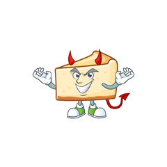 A picture of devil cheese cake cartoon character design