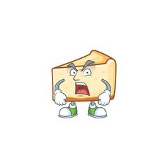 Cheese cake cartoon character design with mad face