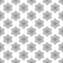 seamless mandala style floral pattern. beautiful baroque / damask floral design. vector illustration.