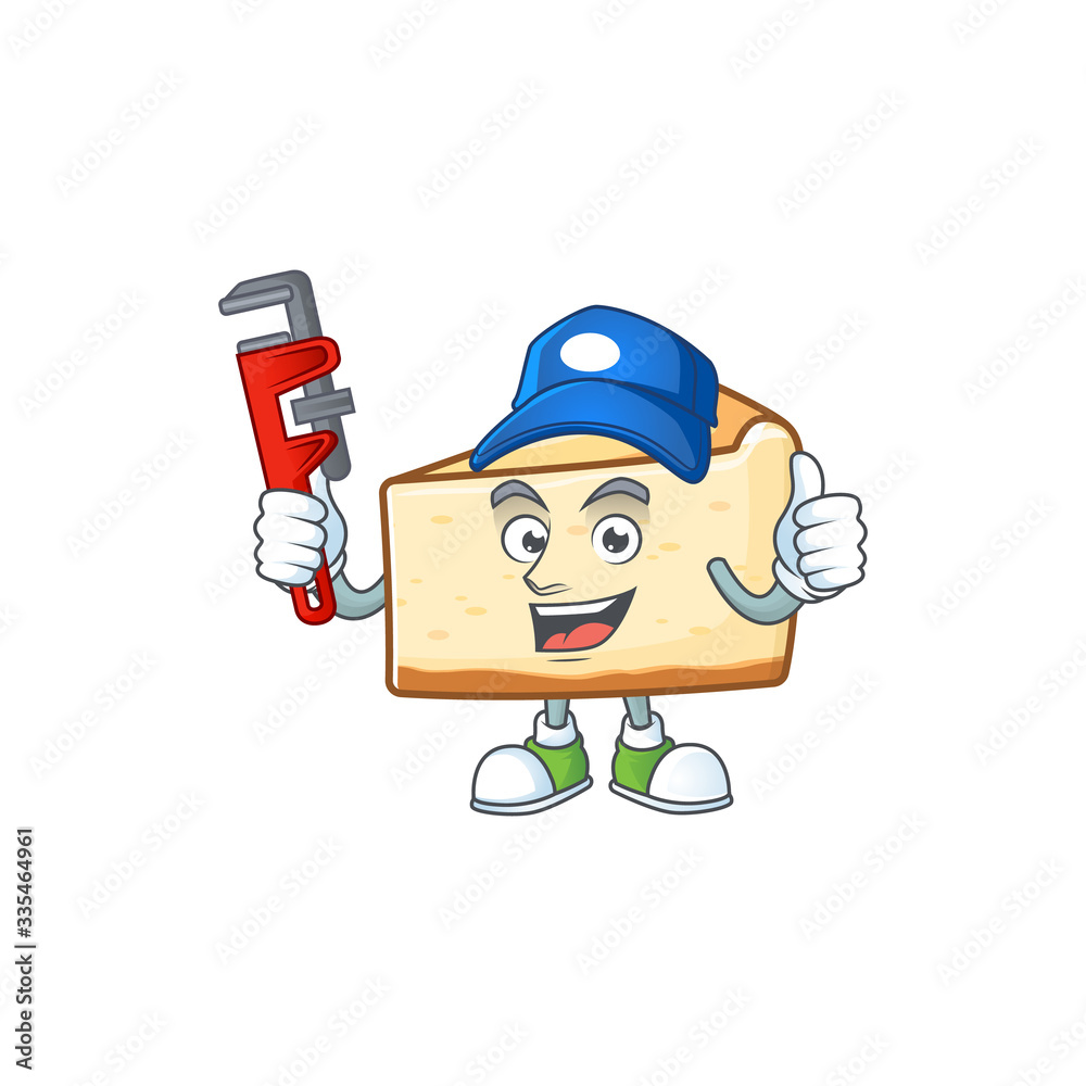 Canvas Prints mascot design concept of cheese cake work as smart plumber