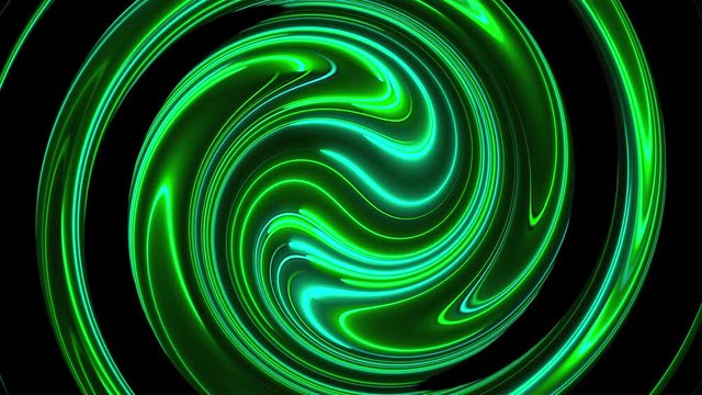 Computer generated background with abstract spiral. 3D rendering circular merger of neon color lines.