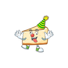 Amusing Clown cheese cake cartoon character mascot style