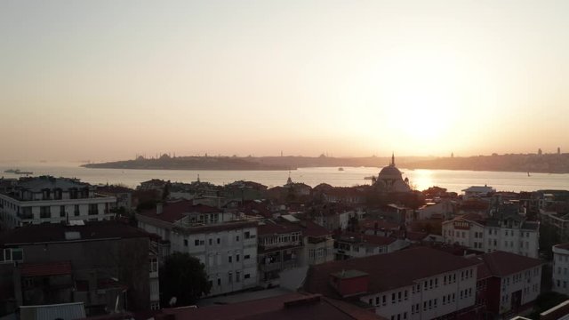 aerial view of &uuml;sk&uuml;dar district of istanbul during the coronavirus period