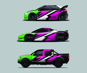 Car decal graphic wrap vector pack, abstract background