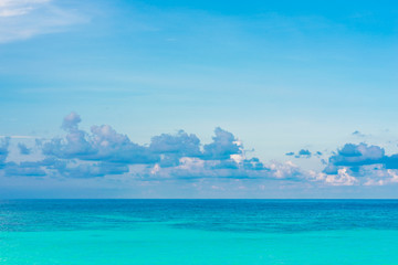 Sea with idyllic sky clody in island vacation summer time
