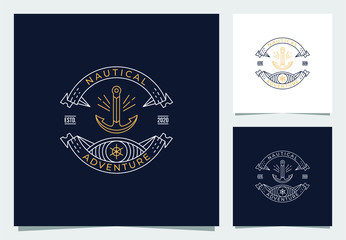 nautical logo design in vintage style