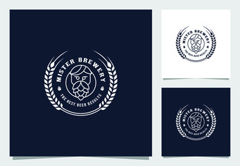 brewery logo design premium vector