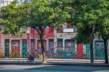 Poster Popular bohemian area of ​​Santa Teresa in Rio de Janeiro. © Aliaksei
