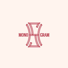 Geometric monogram SH