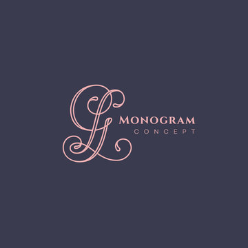 Calligraphic monogram GL