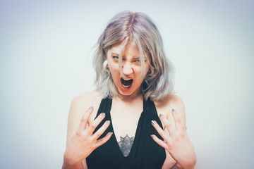 Angry screaming woman