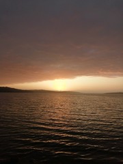 sunset over the sea in Ancud, Chile