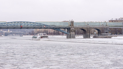Sightseeing boat on the Moscow River