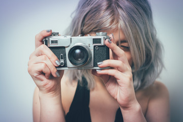 Woman with camera