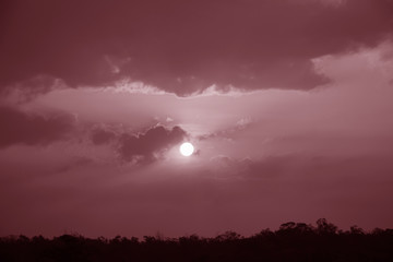 wonderful horizon sun rise in the morning, Natural glow cloudscape wonderful wallpaper background.