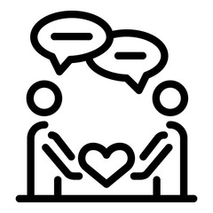 Couple affection icon. Outline couple affection vector icon for web design isolated on white background