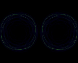 Zwei Kreise auf Schwarzem Hintergrund.