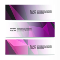 Vector abstract geometric design banner web template. Modern design background set. Vector illustration