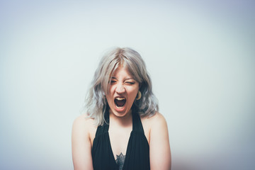 Angry screaming woman