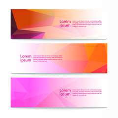 Vector abstract geometric design banner web template. Modern design background set. Vector illustration