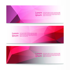 Vector abstract geometric design banner web template. Modern design background set. Vector illustration