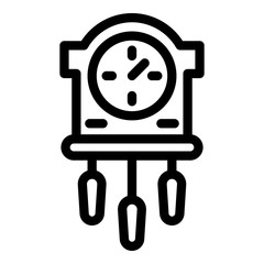 Kinetic pendulum clock icon. Outline kinetic pendulum clock vector icon for web design isolated on white background