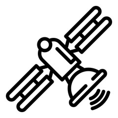 Communication satellite icon. Outline communication satellite vector icon for web design isolated on white background