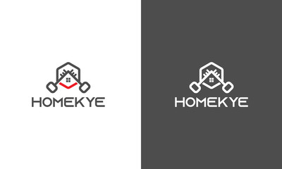 Home and key abstract logo, Real estate company logo design concept