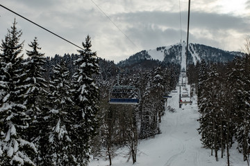 Georgia country side in winter season at Bakuriani