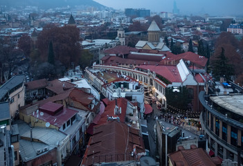 Tbilisi city in sunset time 