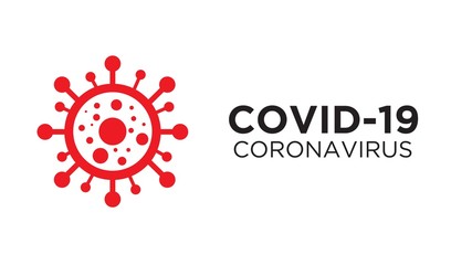 Red Virus Covid19 Coronavirus 4K Banner Size Isolated White Background