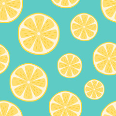 Seamless pattern of fresh lemon